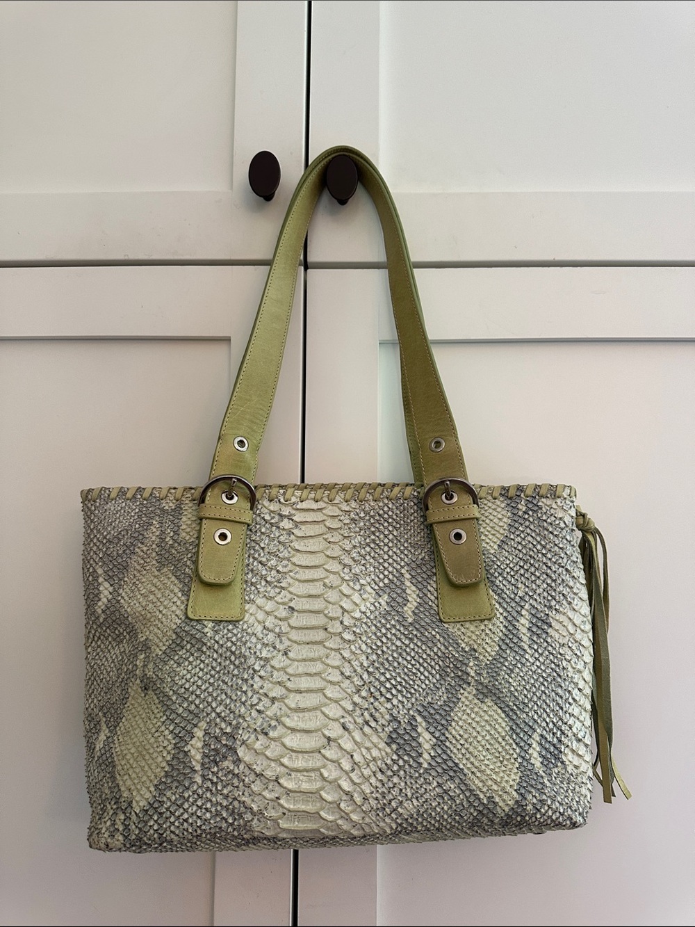 Roberta GANDOLFI python and leather shoulder bag